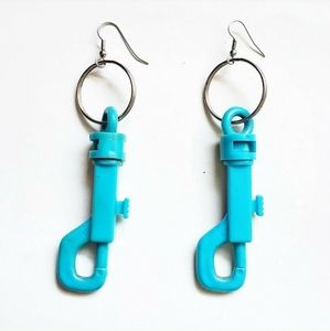 Aqua Blue Plastic Toy Clip Earrings
